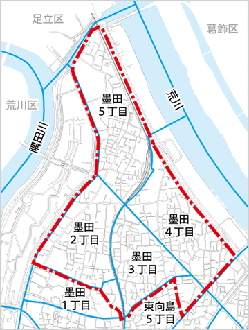 鐘ヶ淵区域図